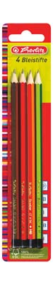 Herlitz Bleistifte im 4er-Pack lackiert mit verschiedenen Härtegraden und einer Sechskantform