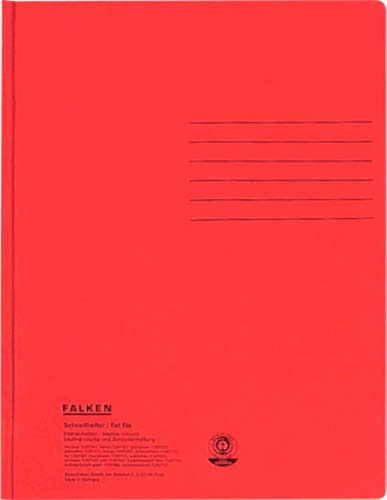Schnellhefter Falken aus Karton DIN A4 in rot mit einem Fassungsvermögen von ca. 250 Blatt