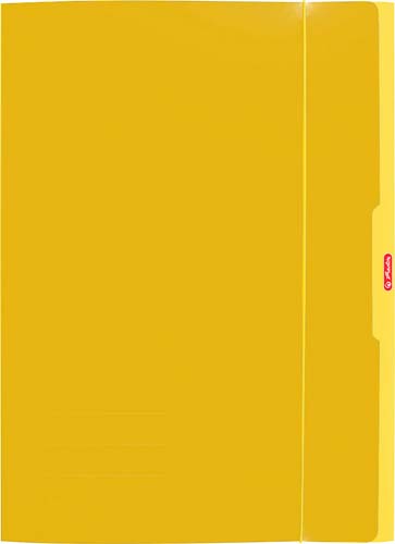 Herlitz Sammelmappe aus Karton DIN A3 in gelb mit 3 Innenklappen und Gummiband