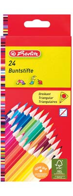 Herlitz Buntstifte im 24er-Pack lackiert mit mehreren Farben und einer Dreikantform