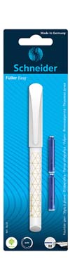 Füllhalter Easy Pen in weiß mit Iridium-Stahlfeder M und 2 Tintenpatronen
