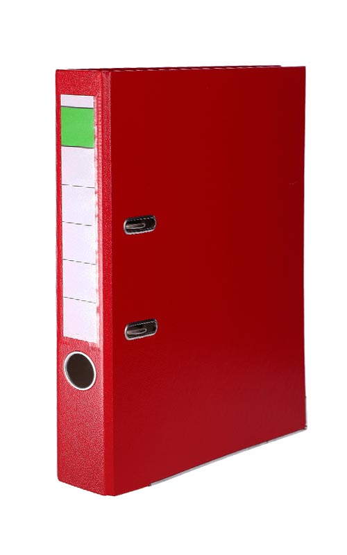 Ordner aus Kunststoff DIN A4 in rot mit einer Rückenbreite von 5 cm