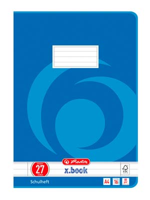 Herlitz Heft DIN A4 in blau mit 16 Blatt und Lineatur 27