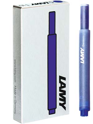 LAMY Großraum-Tintenpatronen im 5er-Pack in blau mit großem Tintenvorrat