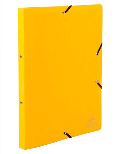Ringhefter Exacompta aus Karton DIN A4 in gelb mit Gummizug und 2-Ring-Mechanik