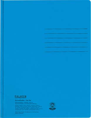 Schnellhefter Falken aus Karton DIN A4 in hellblau mit einem Fassungsvermögen von ca. 250 Blatt