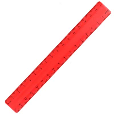 Stylex Lineal aus Kunststoff in rot mit einer Länge von 17 cm