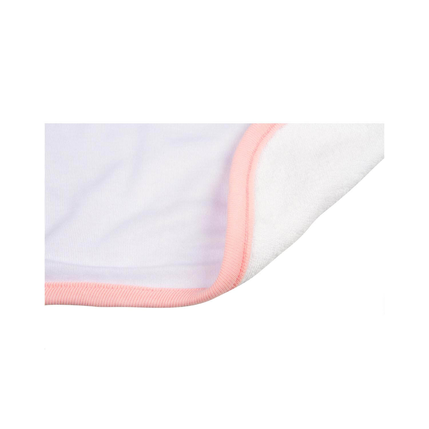 Babylatz individuell bedruckbar aus Baumwolle mit Klettverschluss, gelb/rosa/blau