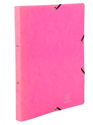 Ringhefter Exacompta aus Karton DIN A4 in rosa mit Gummizug und 2-Ring-Mechanik
