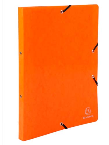 Ringhefter Exacompta aus Karton DIN A4 in orange mit Gummizug und 2-Ring-Mechanik