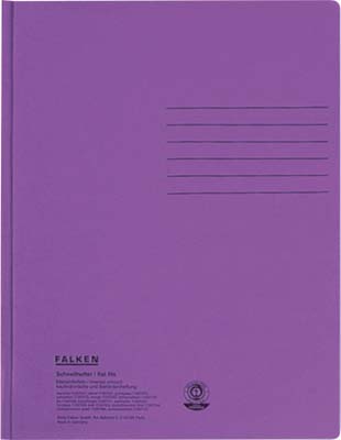 Schnellhefter Falken aus Karton DIN A4 in violett mit einem Fassungsvermögen von ca. 250 Blatt